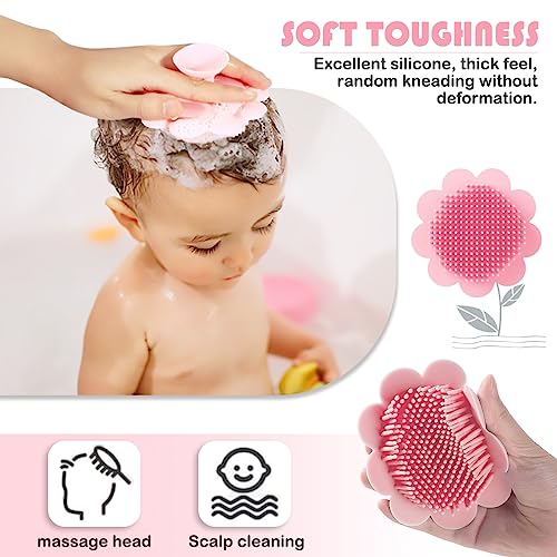 Image of Baby Hair Scalp Massage Shampoo Brush with Soft Baby Bath Brush Silicone Massage Brush for All Hair Kid Newborn Toddler（）