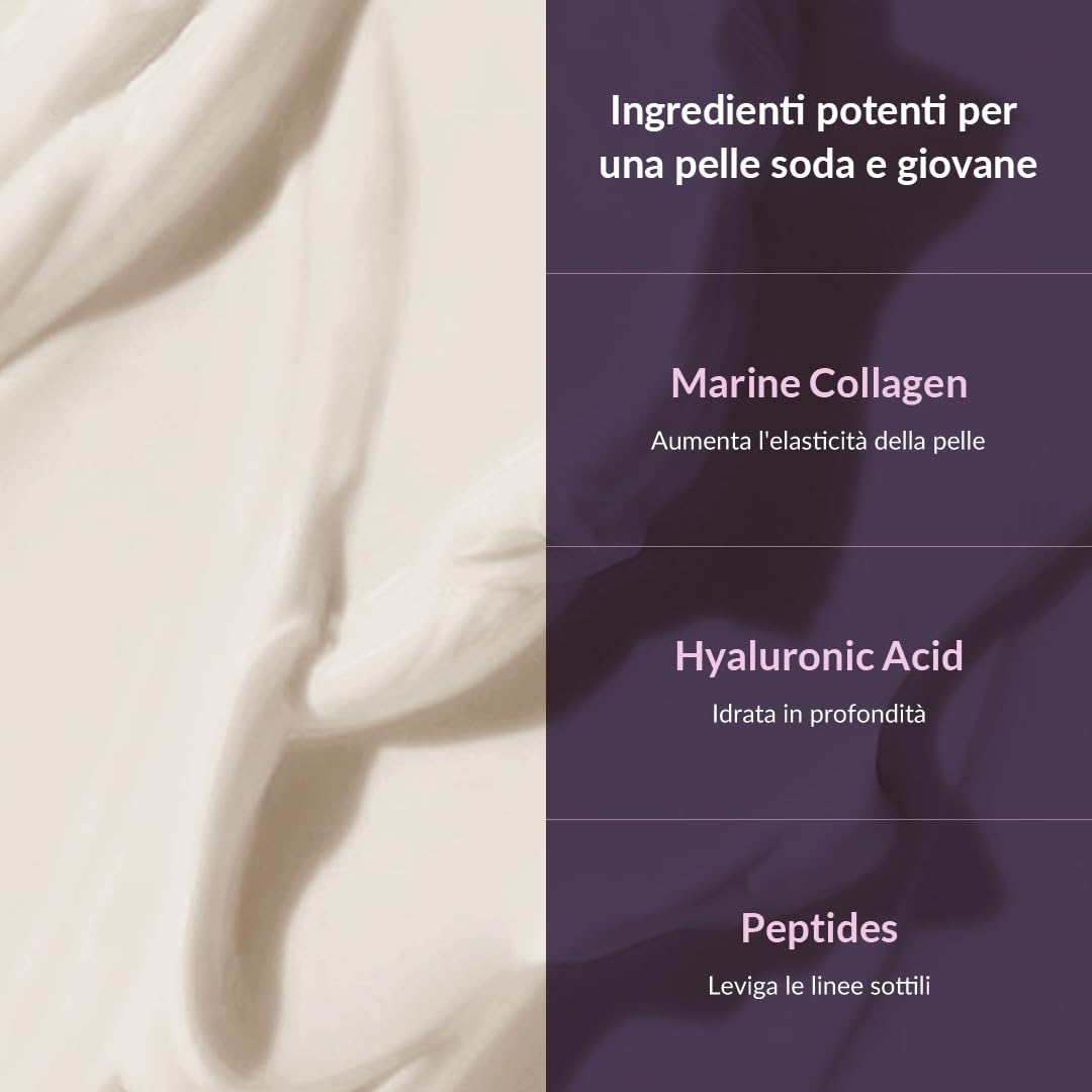 [Mizon] Crema Arricchita con Collagene Marino (50ml) Cura della pelle coreana, collagene marino ricco al 54%, cura intensiva antietà e linee sottili (Collagen Power Firming Enriched Cream)