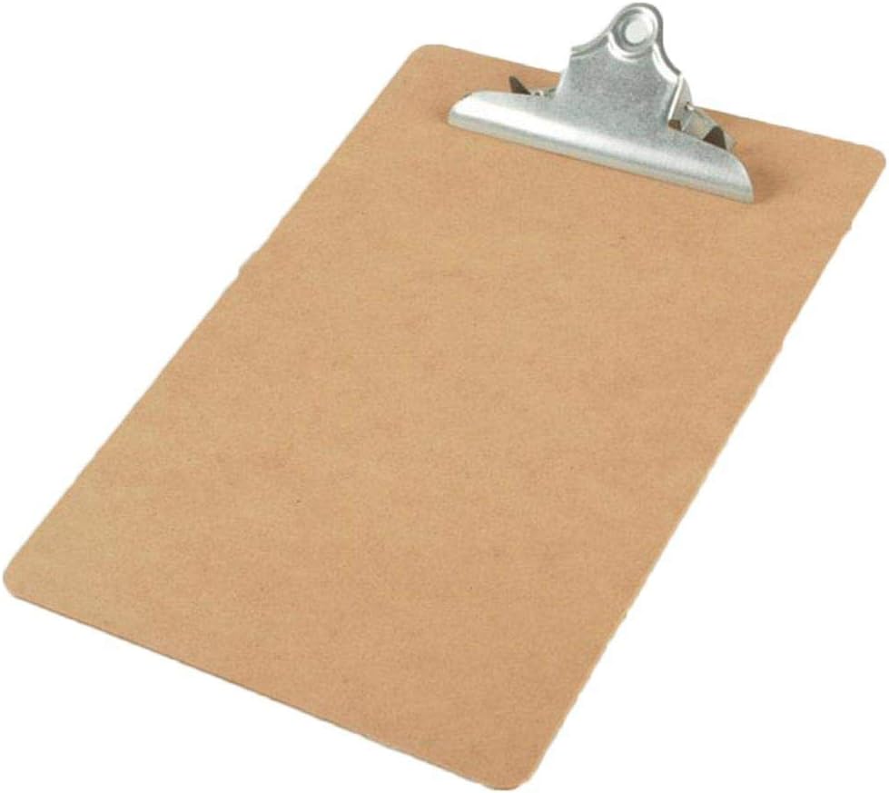 Depory File Clipboard Plywood Wooden A4 File Folder Holder Writing Board Pad with Butterfly Clip School Office Supplies 1pcs Wood Color