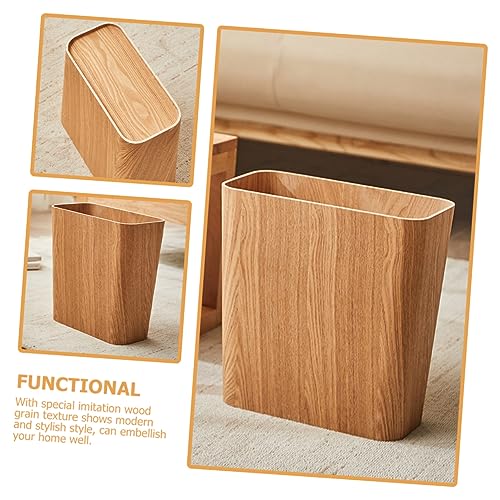 Caneca de basura de madera elegante para cocina miniatura 4