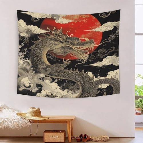 Tapisserie murale à suspendre dragon 3D en polyester doux de qualité supérieure