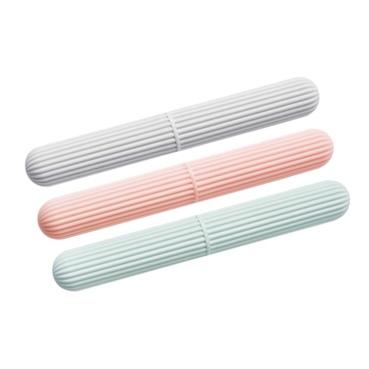 Ipetboom 3pcs Portable Plastic Toothbrush Case Travel Toothbrush Box with Colors Lightweight Toothpaste Storage Holder for Business Trips and Home Use Color