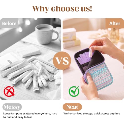 Image of 2PCS Tampon Holder Zipper Pouches Portable Period Bags