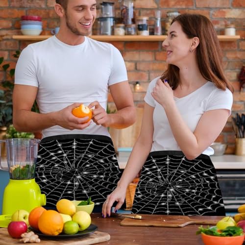 Lot de 3 tabliers courts de chef multicolores à 3 poches pour bistrot - 6