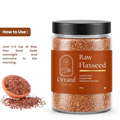Image of Orrane Raw Flaxseed 900g Alsi Beej for Eating, Smoothies and Baking | High Omega 3, Fiber and Protein Rich Seeds, Gluten Free Superfood | Supports Heart Health, Digestion & Weight Management