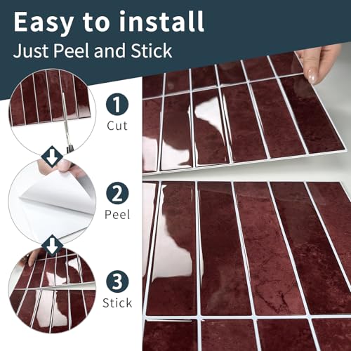 Image of Pack of 10 Upgrade Thicker Tile Stickers Adhesive Tiles Wall Tiles