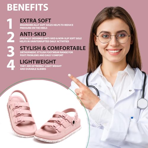 Image of DOCTOR HEALTH SUPER SOFT Women Adjustable Strap Clogs | Stylish and Anti Skid Women Clogs | Cushioned Footwear | Comfortable & Lightweight | Everyday Use