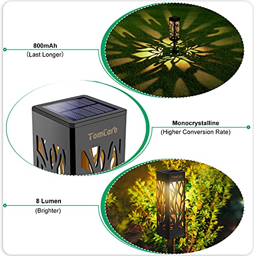 Tomcare Solar Lights Outdoor Upgraded Bright Solar Pathway Lights Bigger Size Decorative Solar Garden Lights Waterproof Solar Powered Led Landscape Garden Lighting For Path Yard Walkway, 8 Pack #TOP1