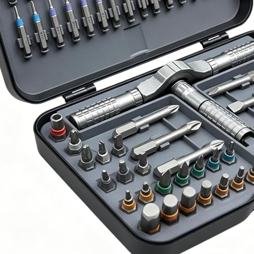 Coffret de clé multi magnétique et jeu cliquet tournevis en acier S2 CRV durable - 5