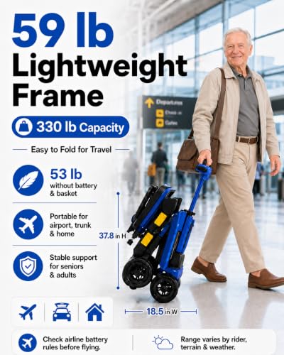 Image of Lightweight Folding Mobility Scooter for Adults & Seniors