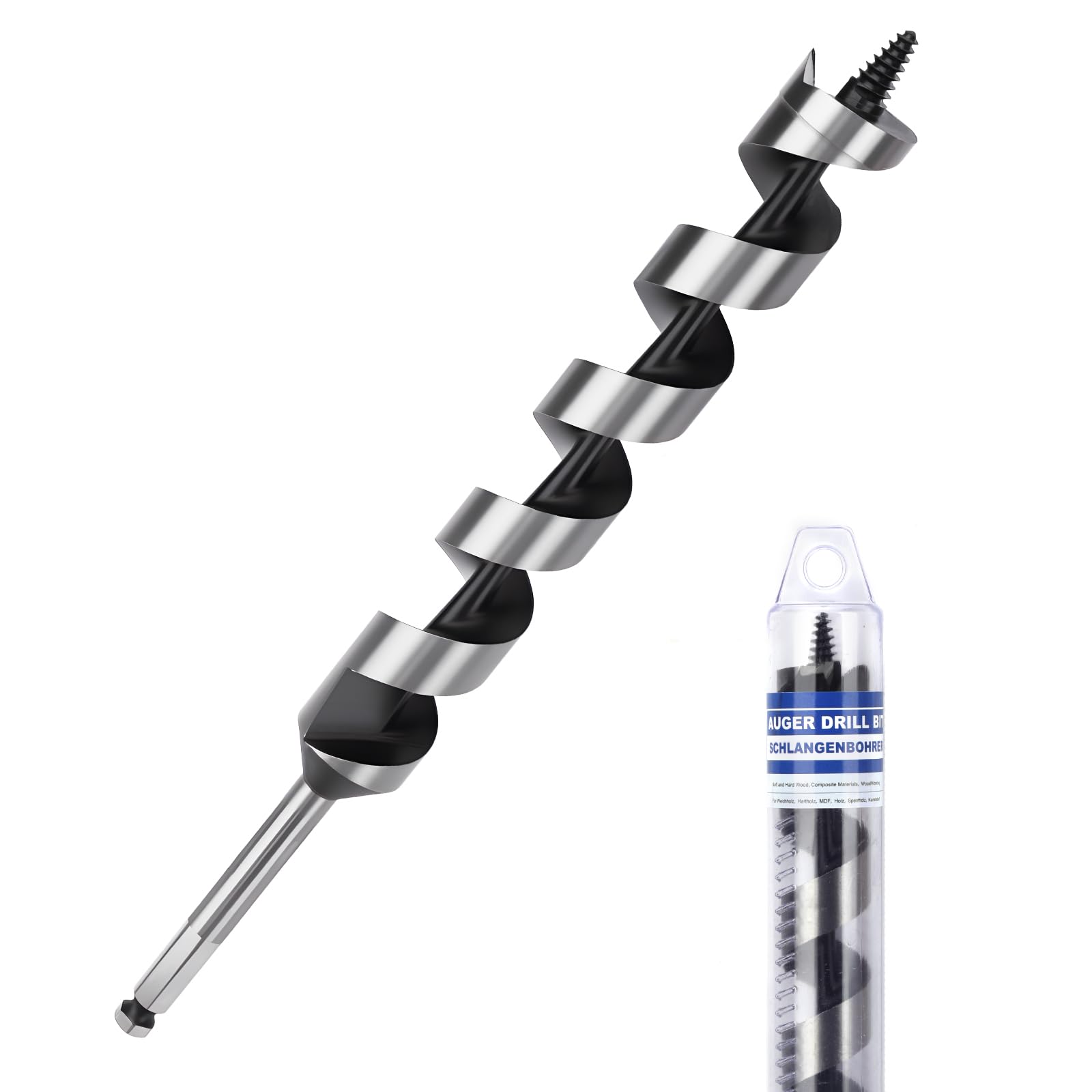 1-1/2 inch X 11.8 inch Auger Bit for Wood, 38x300mm Hex Long Auger Drill Bit for Wood,Ship, Composite Materials, Drywall and DIY Projects