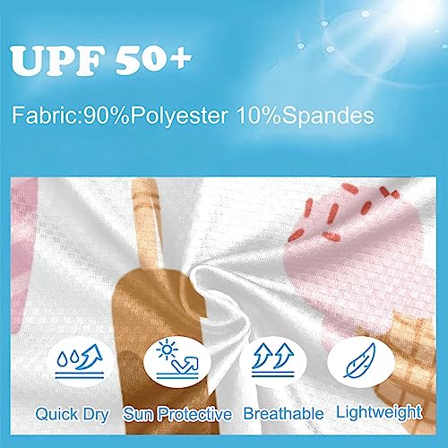 Image of CaTaKu Ice Cream Sweet Boys Rash Guard Long Sleeve Toddler Swim Shirts UPF 50+ Swimsuit for Boys Girls 4T