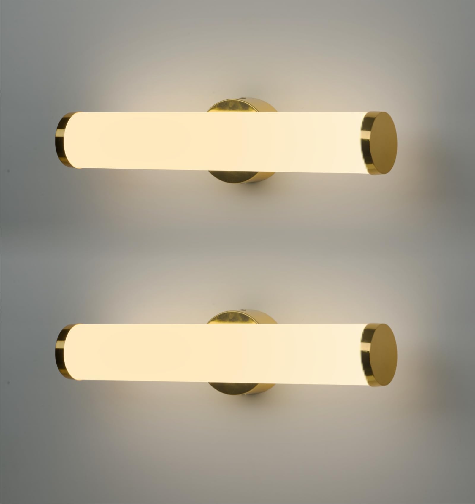 Round Acrylic Luxurious LED Wall Light for Mirror, Wash Basin, Bedroom, Hotel Passage, Living Room | Soft & Bright White LED Lighting - 1 Pack (Warm White, Pack of 2)