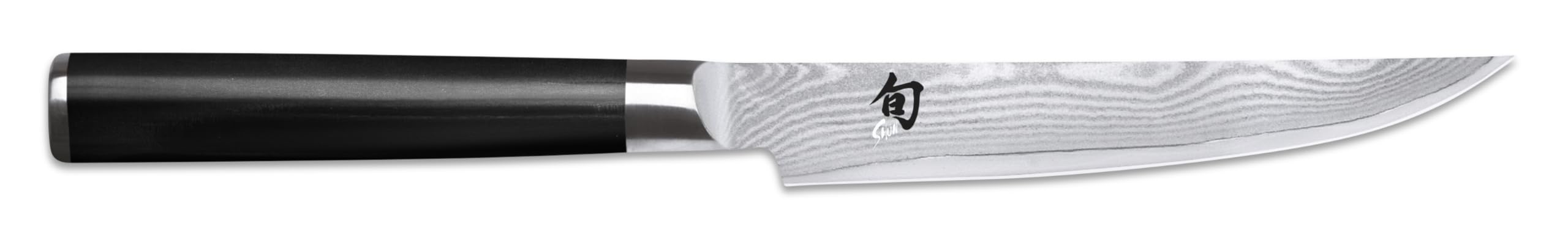 KAI Shun Classic Couteau à steak japonais damassé avec lame de 12 cm, 32 couches, noyau VG MAX - 61 (±1) HRC, manche en bois Pakka, fabriqué au Japon, couteau à griller, couteau de table forgé