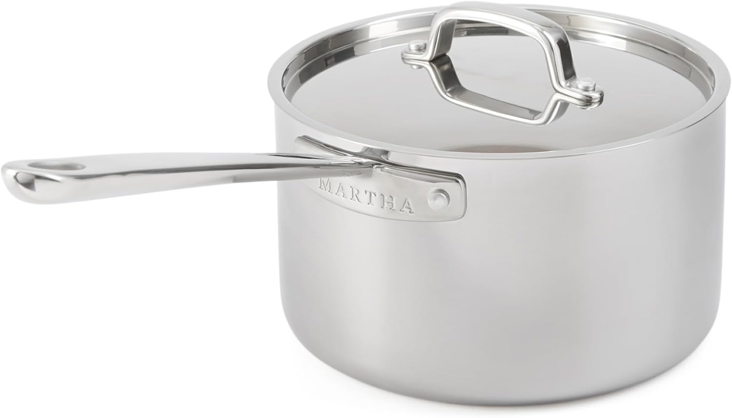 Martha by Martha Stewart 4-Quart Triply Stainless Steel Saucepan w/Lid