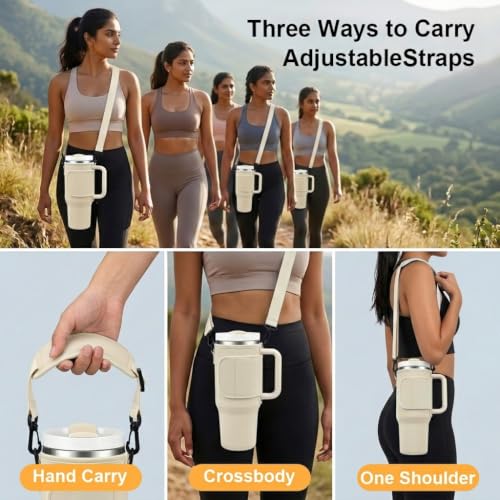 Image of ZIBUYU BrandName 40 Oz Water Bottle Carrier Pouch for 40 oz tumblers with flip top Access, Adjustable Strap, Waterproof Protective Design, Hands Free Carrying Support for Travel, Hiking, Commuting