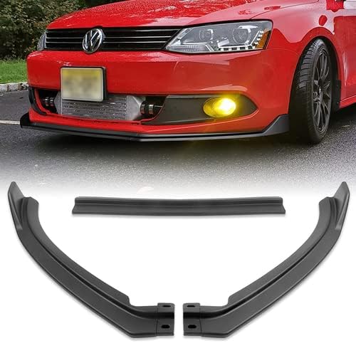 3 Pieces Front Bumper Lip Spoiler Splitter Side Body Kit Trim Protection Compatible with 2011-2014 Volkswagen Jetta 6 MK6, 2012 2013 (Matt Black)