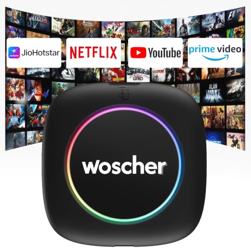 Image of WOSCHER AIRWAVE CarPlay & Android Auto Adapter, Stream YouTube, Netflix, JioHotstar on Car Screen, Converts Wired to Wireless, Qualcomm Octacore Snapdragon, Built-in GPS, 4G SIM Slot, 4GB + 64GB