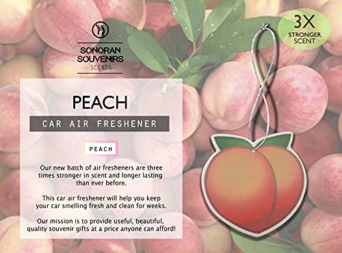 (Pack Of 3) Fruity Fruit Air Fresheners - Automotive Accessory - Car Hanging Air Fresheners (Peach) #TOP2