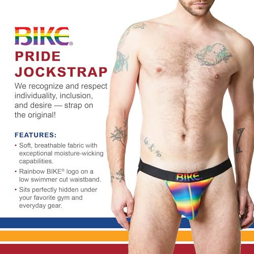 Athletic Pride Jockstrap | Soft Moisture-Wicking Pouch for Breathable Comfort | Durable Rainbow Elastic Waistband3