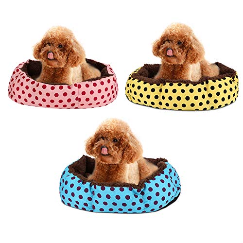 WYANG 1PCS Pet House, Deep Sleep Pet House Ropa de Cama Espesar Mantener Caliente Alfombrilla Octogonal Spot Mat para Gatos Perros pequeños(Azul)
