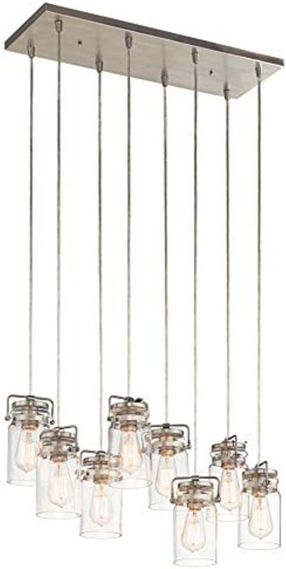 50% оƒƒ Dіѕсоunt KICHLER Brinley 25.5" 8 Light Linear Chandelier with Clear Glass Brushed Nickel
