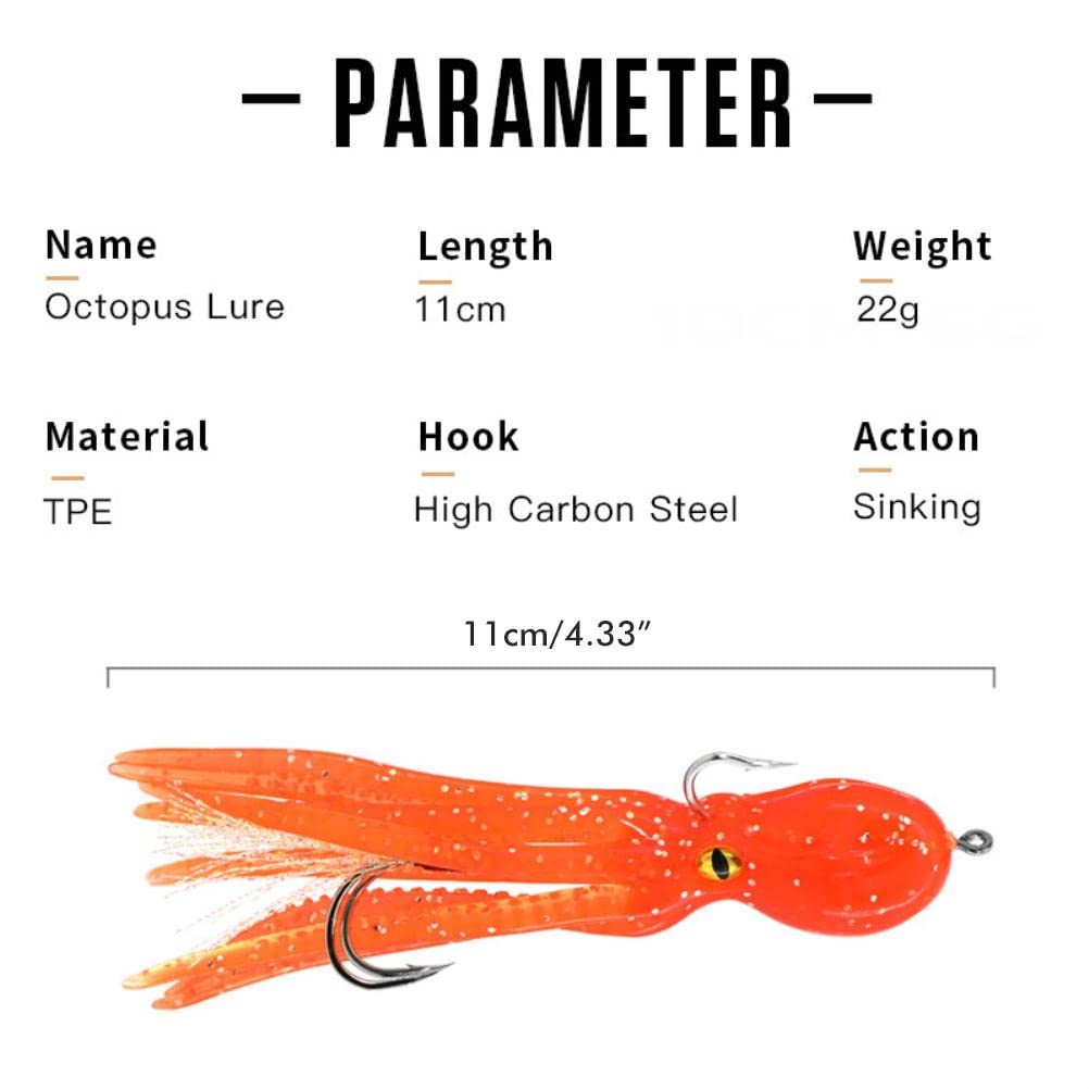 Nikko UV Pink Octopus Fishing Lure – 3.5 Inch, Soft Plastic, Floating | Saltwater & Freshwater Bait