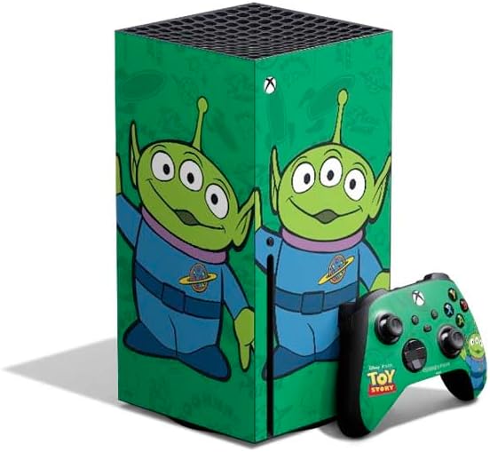 Skinit Decal Gaming Skin Compatible with Xbox Series X Bundle - Officially Licensed Disney Toy Story Alien Design