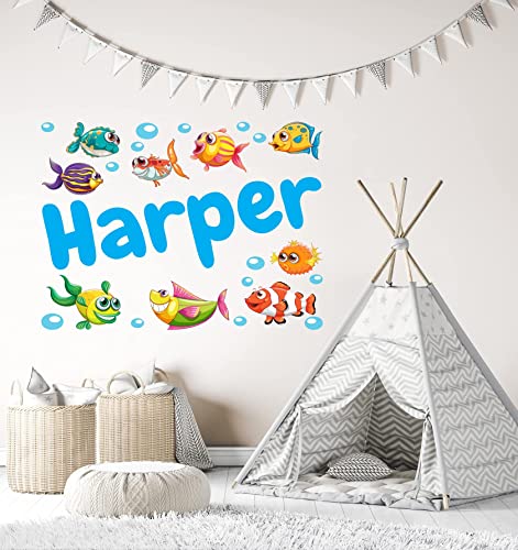 Vinilo Decorativo Personalizado Tema Animales Océano 15x13 in miniatura 7