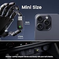 Wireless CarPlay Adapter for iPhone - Convert Wired to Wireless, Mini USB Design, Plug & Play - Compatible with Cars with Apple CarPlay - Includes USB-C Cable - Fast Connection, No Latency (Black) — image 2
