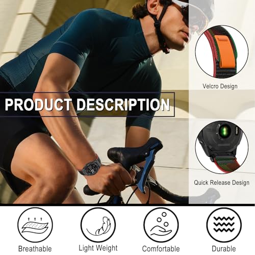 SumRioo QuickFit 22mm Watch Strap for Garmin Fenix 8/8 Solar 47mm/Fenix E/Fenix 7 Pro/Fenix 7/6 Pro/6/5 Plus/5 - Image 2