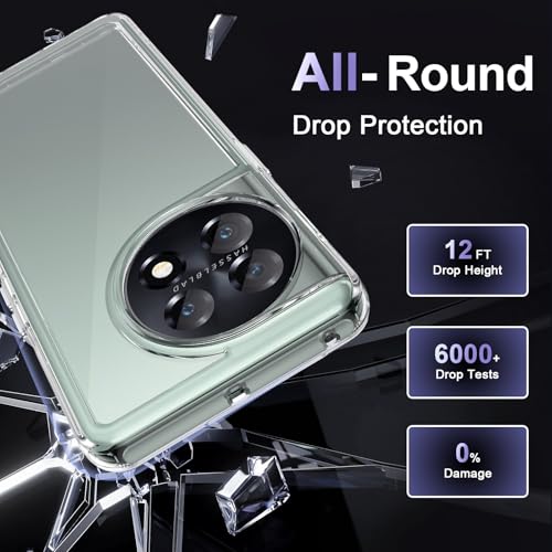 Image of Case for OnePlus 11 5G, Military Grade Drop Protection Phone Case, Yellowing Resistant, Anti-Scratch Hard PC Back, Shockproof Hard Ultra-Thin Protective Cover, Clear