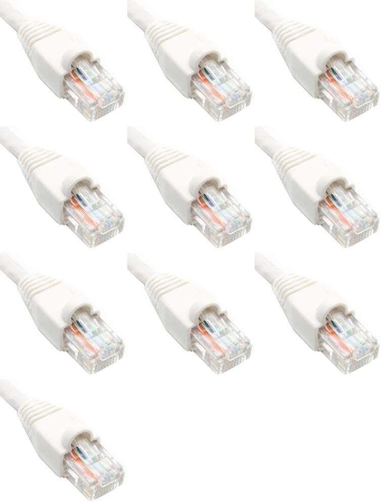 2 Feet Cat6 Slim Ethernet Network Patch Cables Mixed Colors RJ45 m/m (10 Pack)