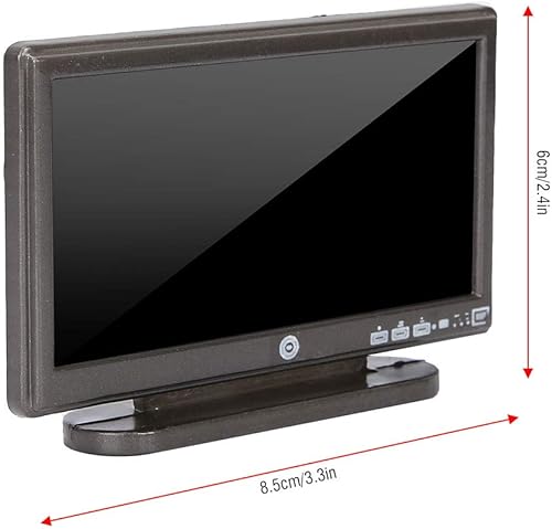 Miniatura 2 de TV en miniatura para casa de muñecas, televisión en miniatura 1:12 con control remoto para casa de muñecas y muebles, accesorios de decoración de