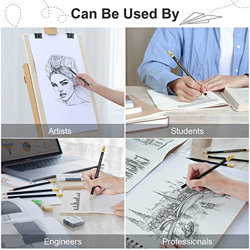 Sketching Pencils Set of 8 - B, 2B, 4B, 6B, 8B, HB, 2H, 4H - Drawing Pencils with Graphite Lead & Premium Wood are Ideal for Sketching, Shading & Doodling - For Beginners & Professionals - Image 6