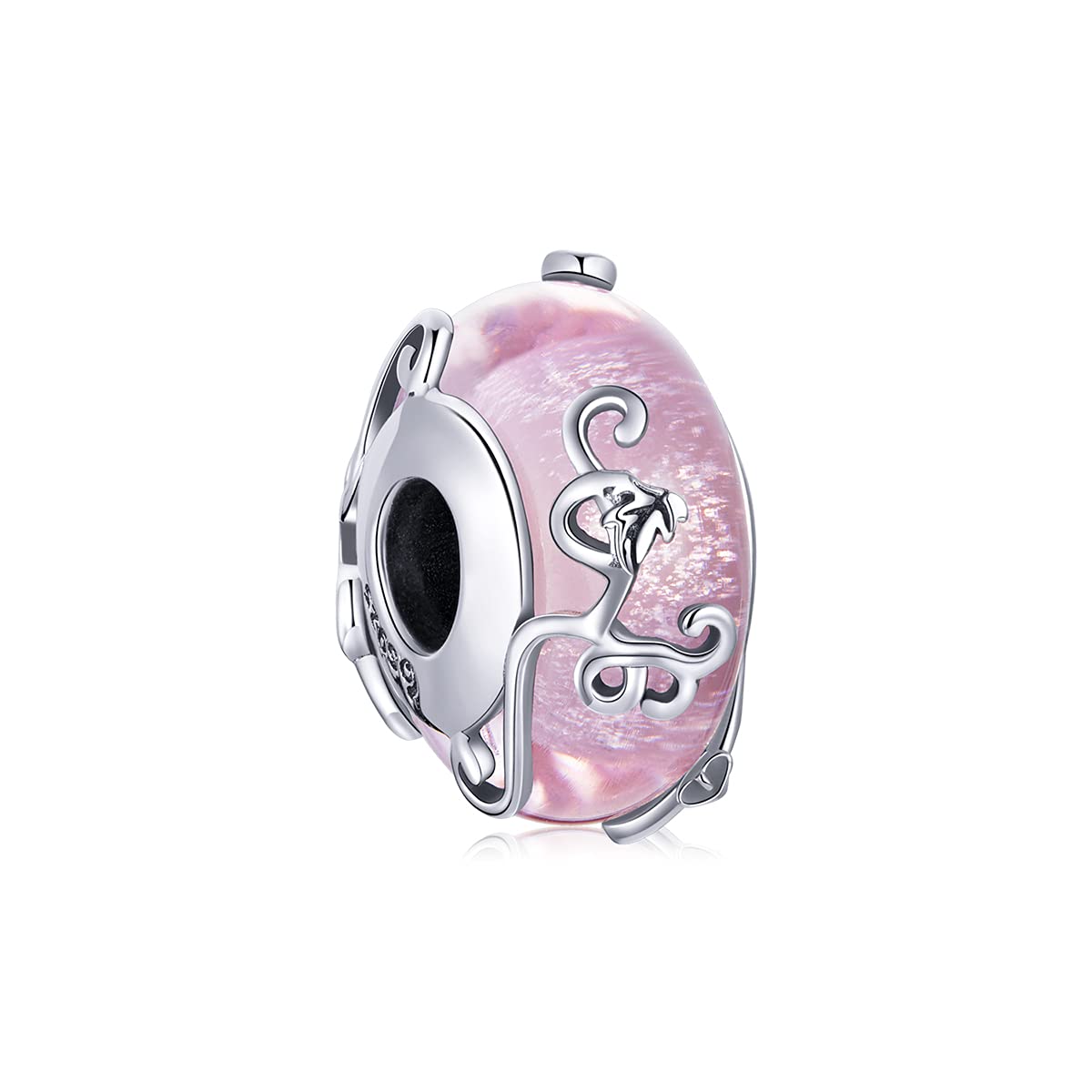 925 lite srebro różowe winorośli glazury koraliki kryształowa dziewczyna cały mecz 925 sterling silver bransoletka z wisiorkami akcesoria do koralików