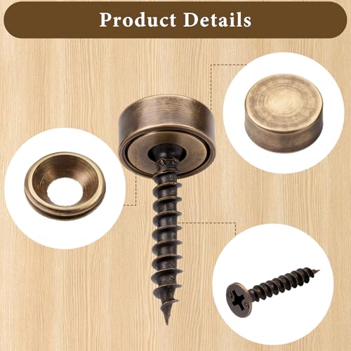 Sets De Tornillos Decorativos De Latón Con Tapas, 16 Piezas miniatura 3