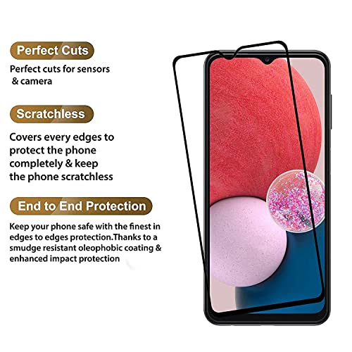 Image of Screen Protector for Samsung Galaxy A13 4G (Black) Tempered Glass Edge-to-Edge 6D Screen Guard with Installation Kit