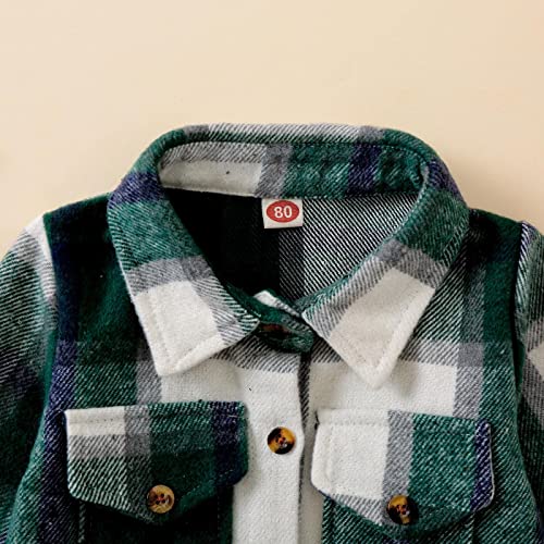 Toddler Boys Girls Shirt Jacket Plaid Long Sleeve Shacket Kids Collar Button Down Outerwear Jackets Cute Korean Aesthetic3