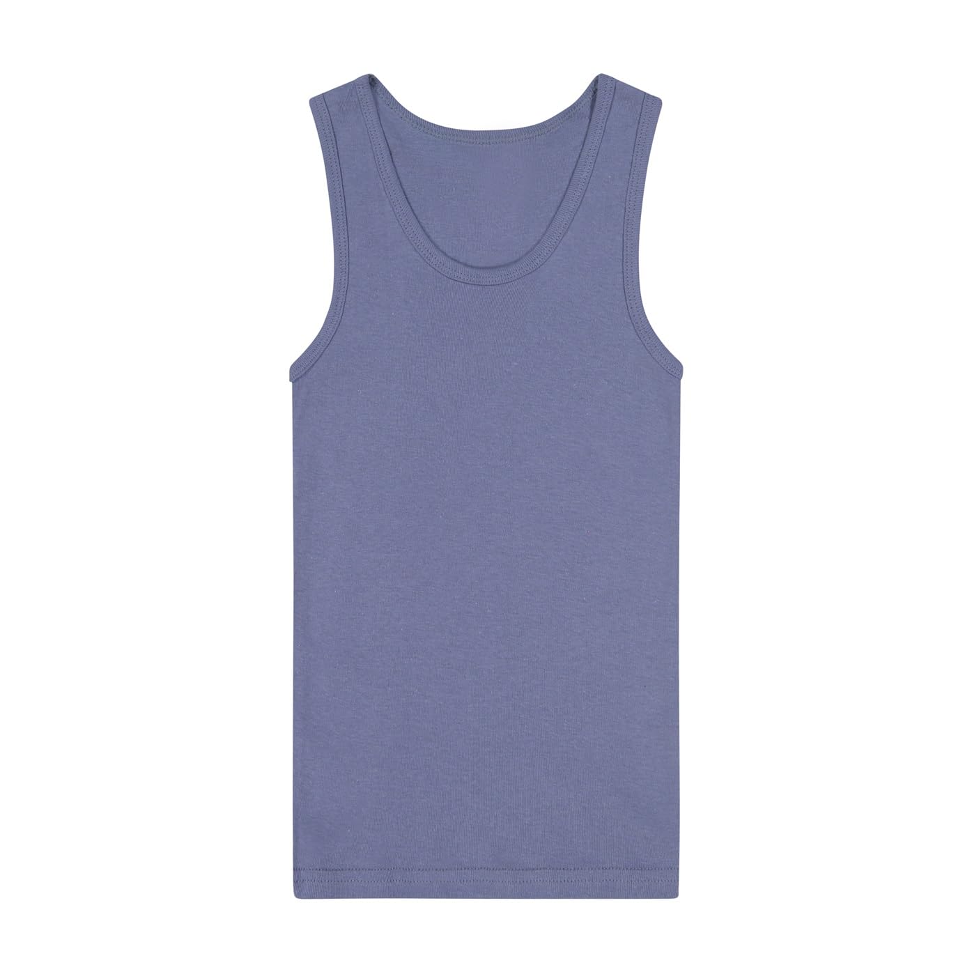 Buyless Fashion Boys U-Ausschnitt Tagless Unterhemden Weiche Baumwolle Blau Polka Dot Tanktop (8er Pack)