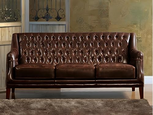 Vente-unique-Ledersofa 3-Sitzer - Braun - Colbert Vente-unique-Ledersofa 3-Sitzer - Braun - Colbert