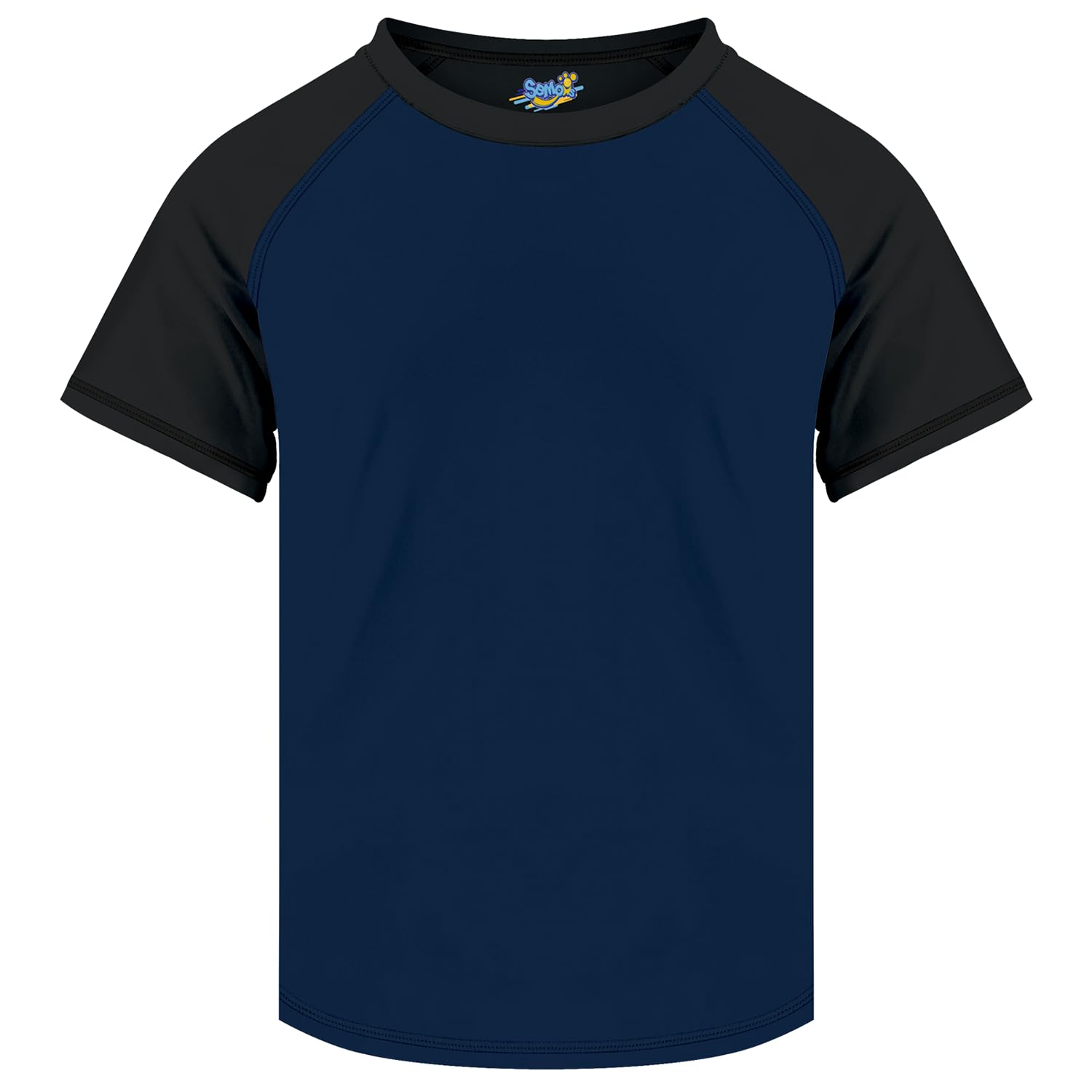 Semois Boys Rash Guard Swim Shirt Short Sleeve UPF+ 50 Sun Shirts for Toddler Kids Rashguard Water Swimming Shirts Navy Blue Black 5T