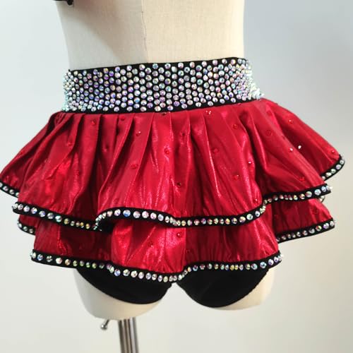 Disfraz de baile lírico rojo para niñas 11-13 años miniatura 6