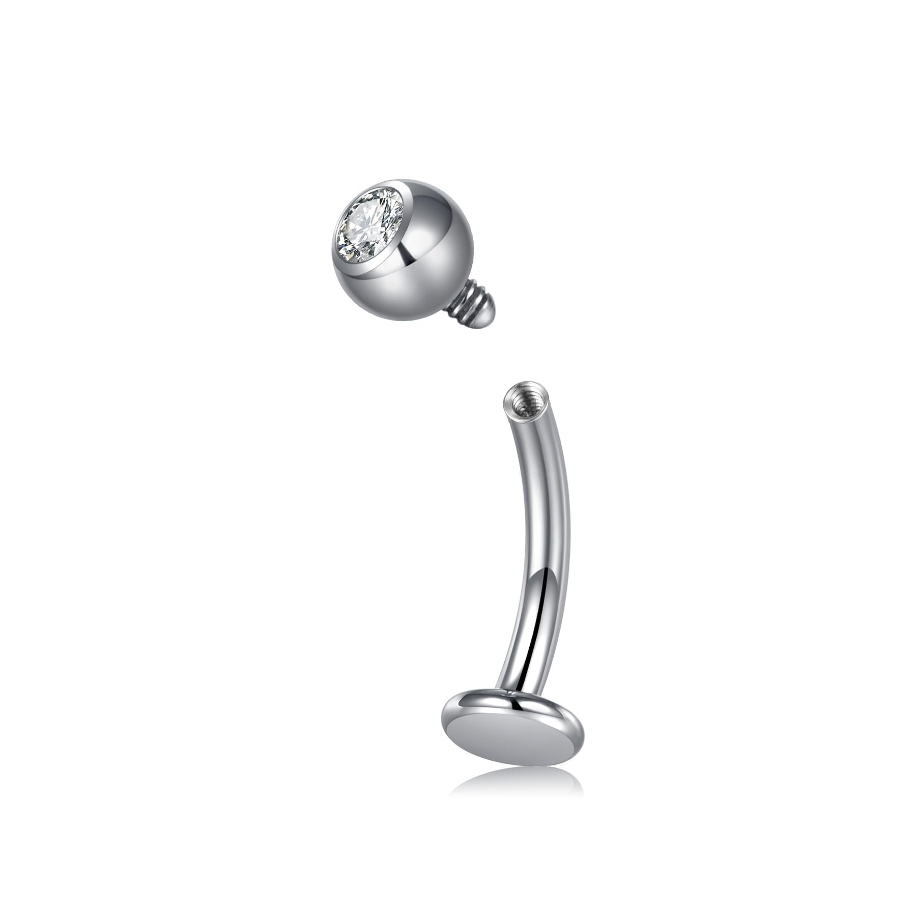 VCMART Floating Titanium Belly Button Ring G23 Titanium Internally Threaded Belly Button Piercing 14G Hypoallergenic Belly...