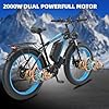 KAIJIELAISI Peak 4000W Dual Motor Electric Bike for Adult, 26 Inch Fat Tire All Terrain Electric Bike with 48V 23AH Battery Long Range E Bike, 21 Speed Electric Dirt Bikes for Men. (White) #3