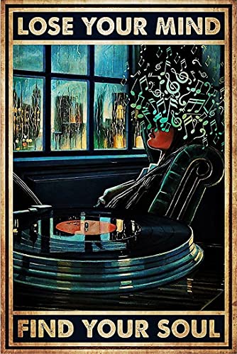 Graman Poster rétro vintage en métal « Lose Your Mind Find Your Soul » 20,3 x 30,5 cm Cover