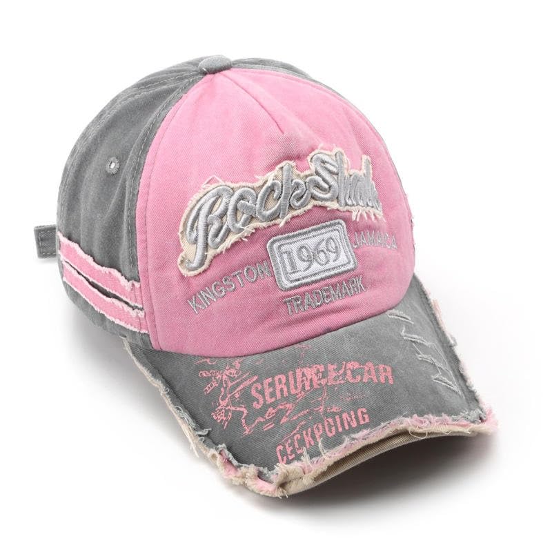 Image of 1969 Denim Washed Stylish Cap for Men Women with Brim (Fit to Head Size - Approx 54CM to 60CM)