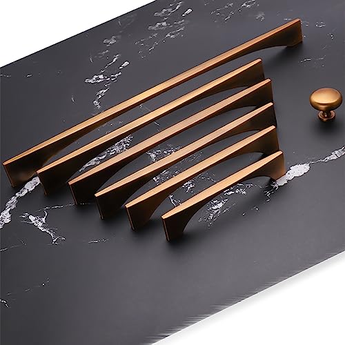 Guolich 2 Pcs Kitchen Drawer Handle Door Cabinet Pulls Stainless Steel Handle Modern Brown Hardware for Wardrobe Bathroom Dresser (0mm) - Image 4