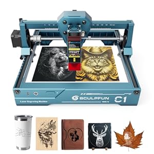 SCULPFUN C1 Mini lasergraveur, draagbare 3W lasergraveermachine met 0,04 mm ultrafijne punt, geen installatie vereist, lasergraveren voor beginners, Graveerinstrumenten voor hout en metaal