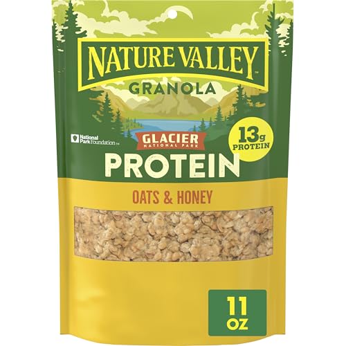 Nature Valley Protein Granola, Oats and Honey Granola, Resealable Snack Pouch, 11 oz